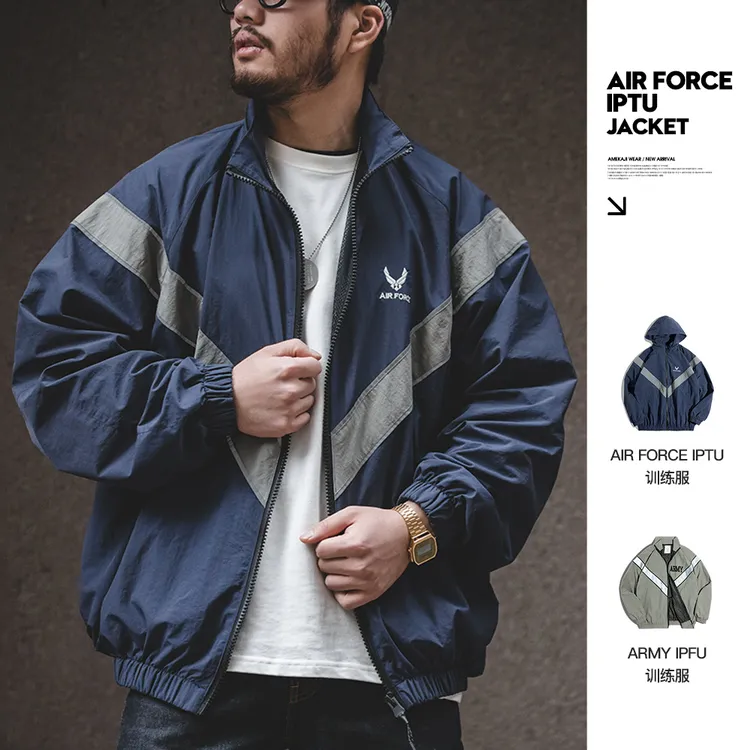 马登工装ARMY飞行员夹克训练服IPFU风反光连帽宽松薄款外套男潮秋