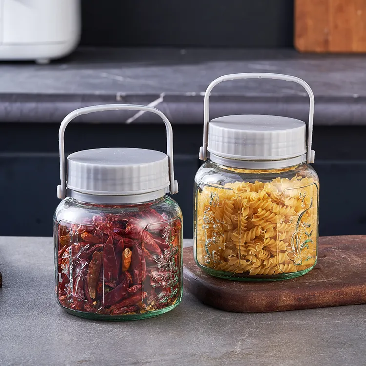 （两只装）分装瓶密封玻璃罐家用大容量加厚带盖菜坛子透明泡酒