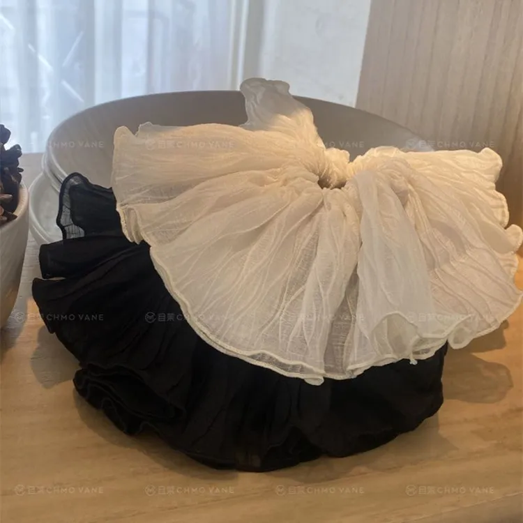 大号褶皱发圈头绳女生大肠圈高级感头花百搭发饰猪大肠头绳发饰