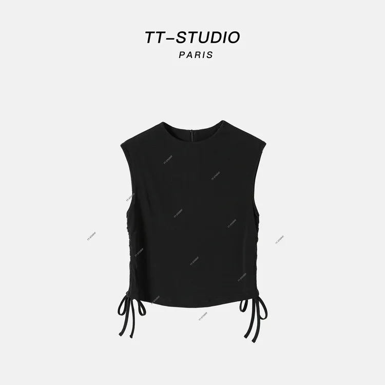 TT【流苏背心】春夏新款舒适纯色无袖针织打底衫TT-24EG520