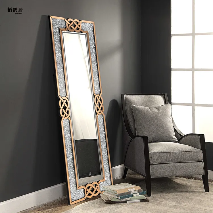 [轻美定制]美式轻奢风落地镜子全身穿衣镜试衣镜家用壁挂梳妆镜