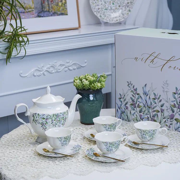 艾尔伦浪漫午后13件装茶壶杯碟套装下午茶礼盒套装茶具套装家用
