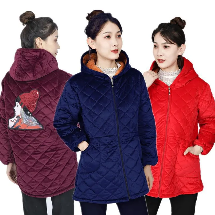 罩衣冬款冬季加绒加厚成人女款工作服中长款棉服四川省服外穿耐脏