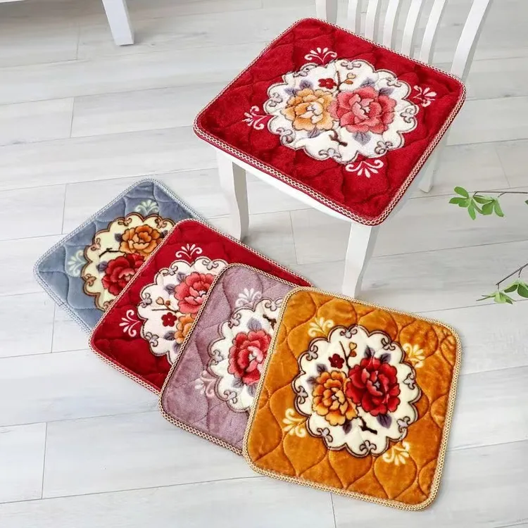 【加厚】防滑毛绒坐垫椅子办公室饭店餐厅椅垫学生凳子垫汽车座垫子