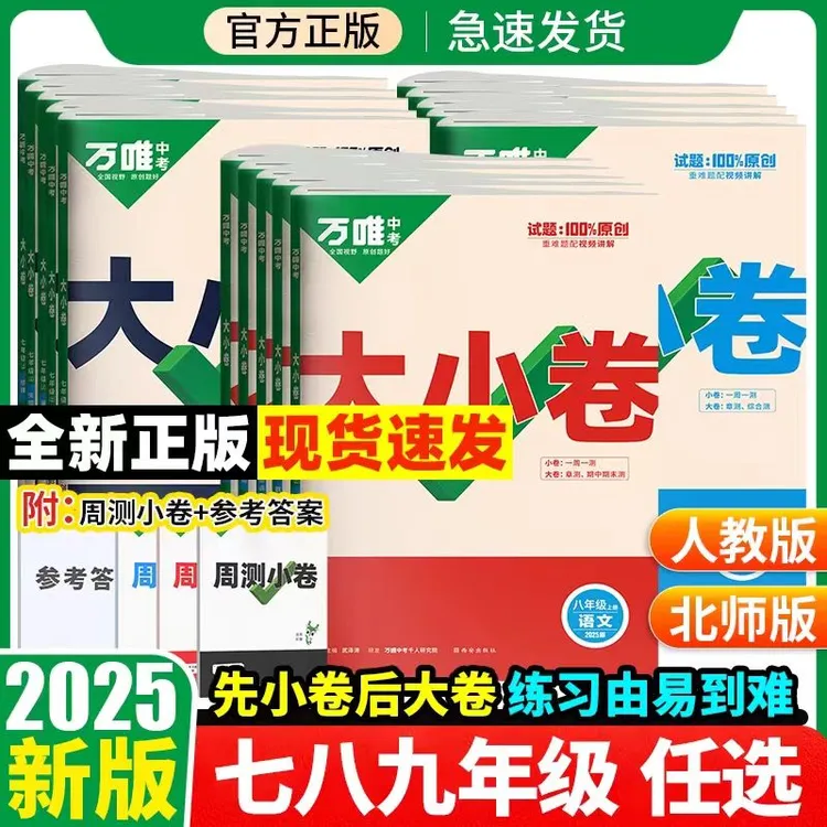2025春万唯大小卷初中七八九年级下册语数英物化生同步试卷人教版