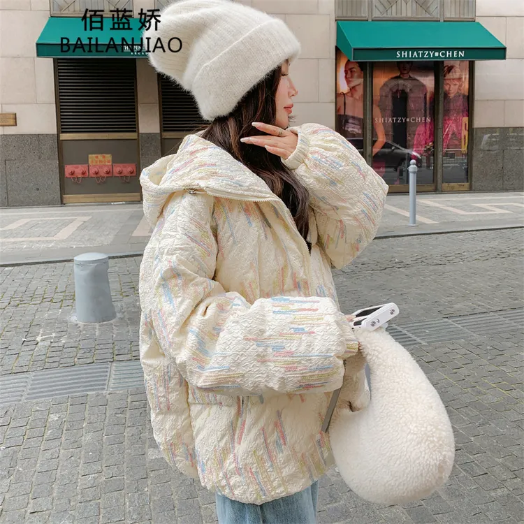 小香风短款彩色棉服女冬2025新款小个子韩系显瘦棉衣奶fufu棉袄潮