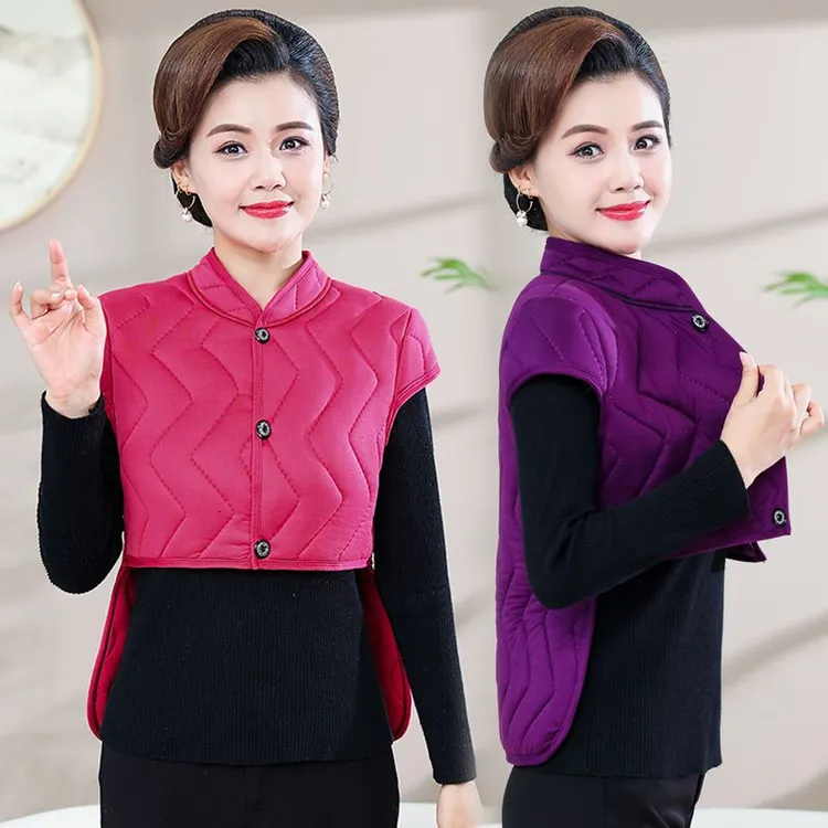 护腰护肩半身保暖衣高领睡觉防寒护肩膀背心女短袖护肩衣秋冬披肩