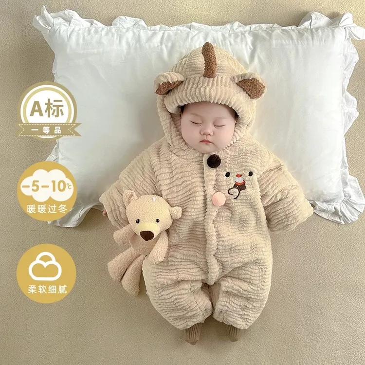 新生婴儿衣服秋冬新款宝宝连体衣套装加厚冬装棉服冬季外出包屁衣