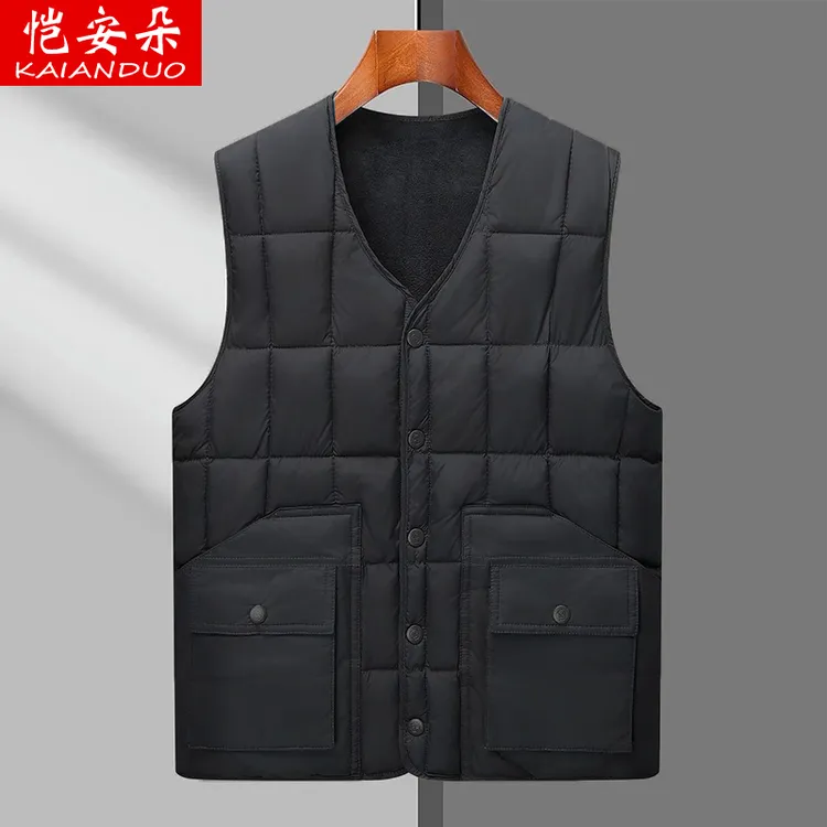 秋冬季新款男士加绒加厚棉马甲中老年大码爸爸装保暖背心坎肩马夹