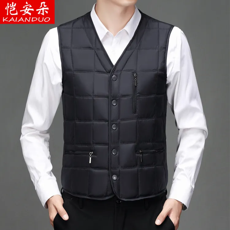 秋冬新款男士马甲中老年爸爸装加厚保暖背心大码内胆坎肩高档马夹