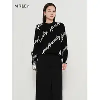 【达人专享】字母印花宽松上衣时尚减龄针织衫R3D51324