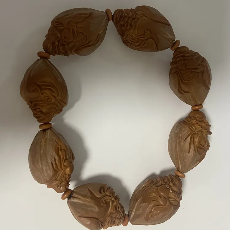 钟馗达摩橄榄核手串文玩工艺品