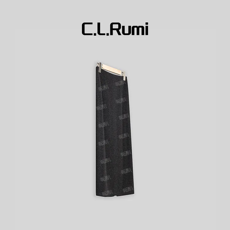 【Rumi时装】法式半裙 时尚休闲百搭灰色羊毛修身松紧半裙4734bq