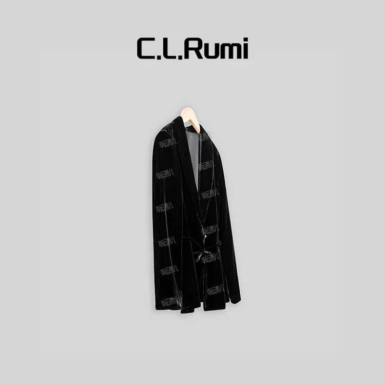 【Rumi时装】主理人 轻奢秋秋百搭真丝丝绒修身显瘦西装外套4743wt