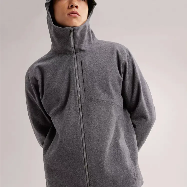 早春男女款羊毛呢夹克！都市运动休闲舒适保暖加绒连帽冲锋衣外套