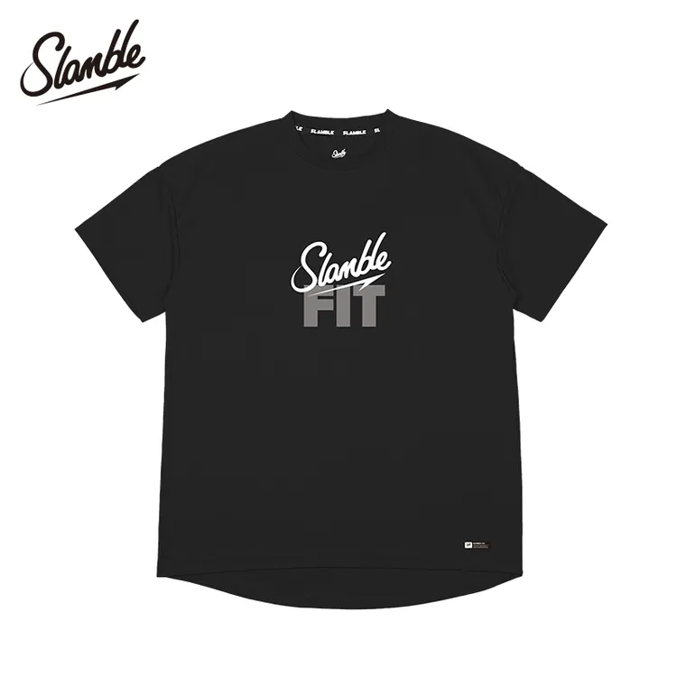 SLAMBLE夏季新款篮球FIT短袖男圆领运动健身跑步速干上衣