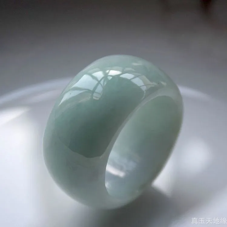 a货正品缅甸天然翡翠戒指素玉扳指跑环戒指玉石戒指男女指环粗宽