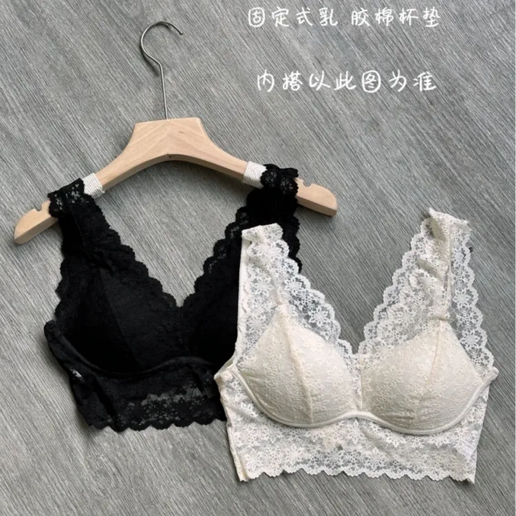 蕾丝内搭美背防走光打底上衣裹胸式短款美背性感聚拢吊带小背心