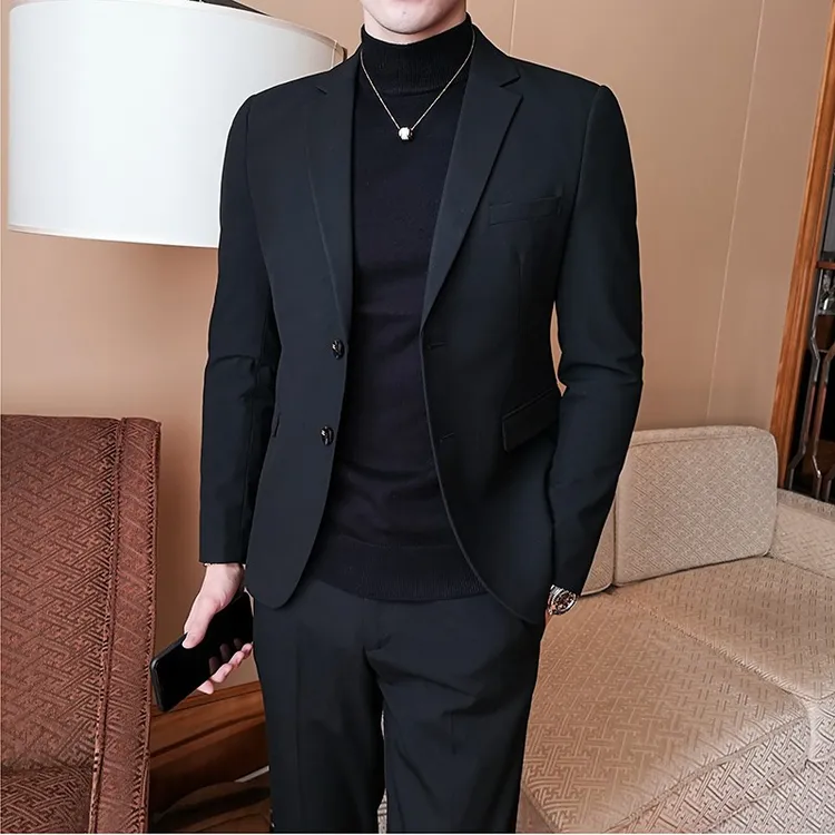 CWG两粒西装男单件潮流修身单西上衣秋季商务职业正装西服男外套