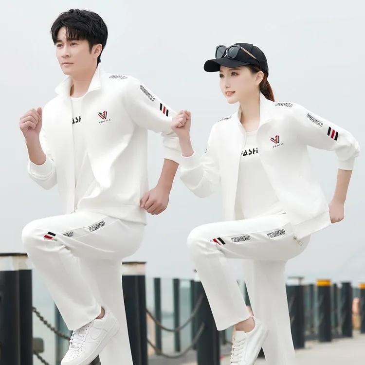 情侣运动套装女春秋季2025新款时尚男女团购卫衣长袖跑步服两件套