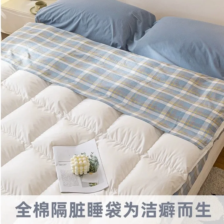 洁丽雅全棉水洗棉酒店出差隔脏睡袋纯棉简约旅行床单被套便携式