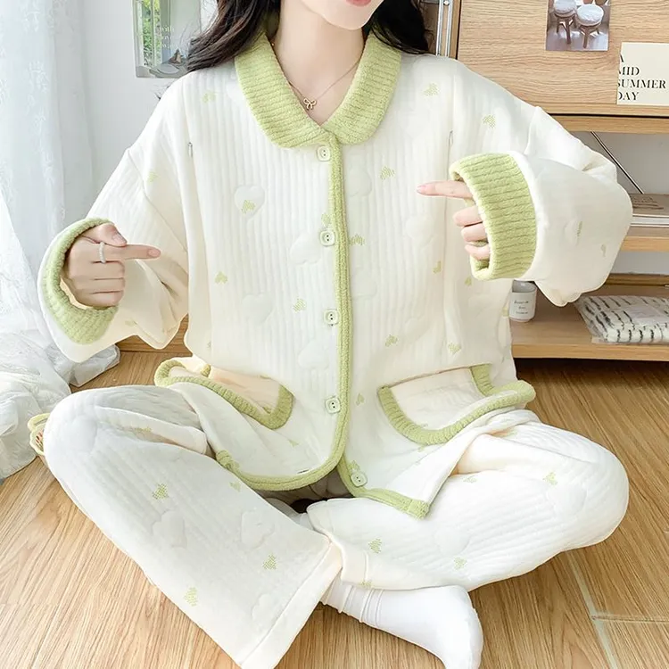 冬季空气棉月子服秋冬产后哺乳孕妇睡衣春秋怀孕期喂奶套装家居服