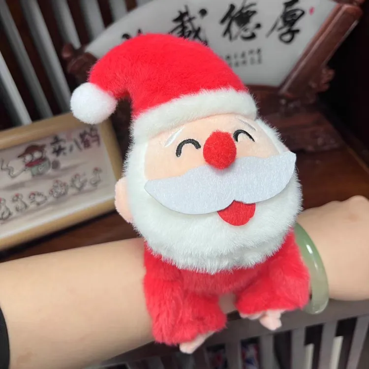 圣诞老人啪啪圈手环毛绒拍拍圈趣味毛绒公仔圣诞雪人麋鹿送男女友