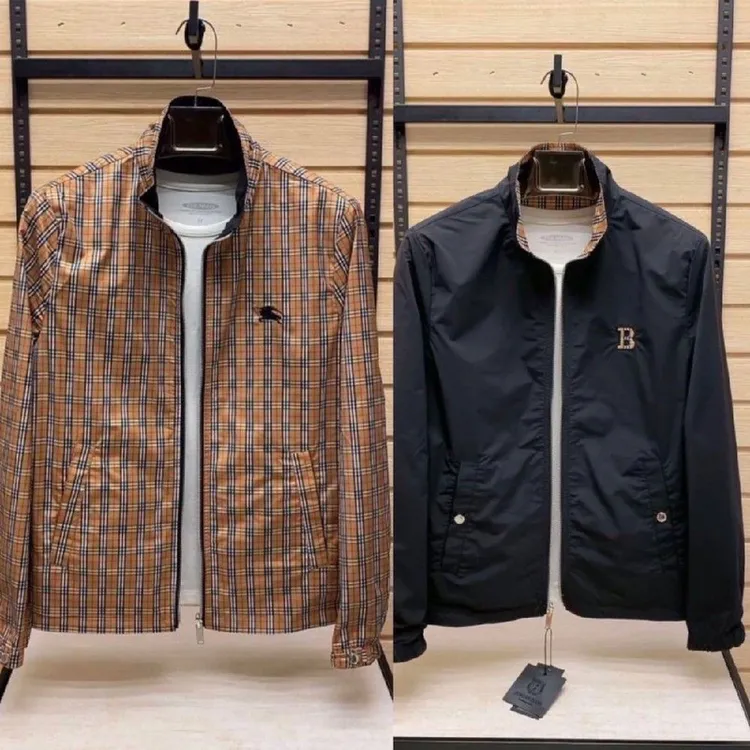 2025春秋男夹克修身男士外套韩版商务男刺绣外套休闲两面穿外套男