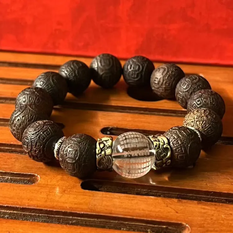 【淮海博物馆】精工雕刻手串降真香-依山傍水卡15M