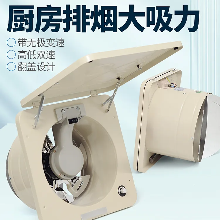 带盖10寸排气扇静音家用厨房强力排风高速换气抽大吸力油烟排风扇