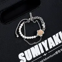 铜合金合成锆石手链  SUMIYAKI新年限定高级感秋冬驼色毛绒绒手链