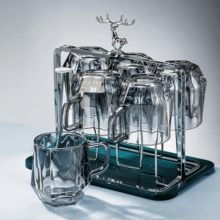 【8件套】欧式玻璃杯子套装耐热家用泡茶杯喝水杯简约客厅水具茶具商品图