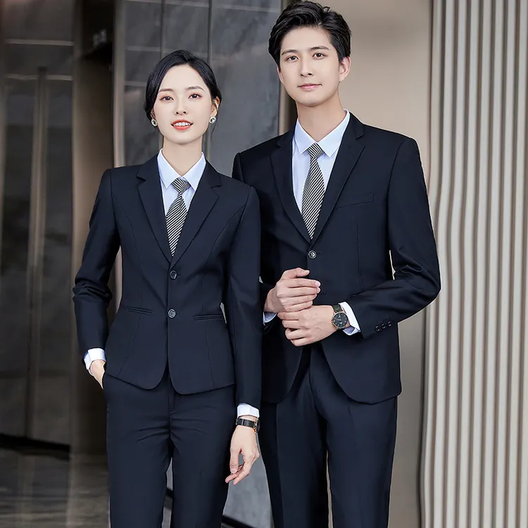 藏青色西装外套女秋季新款职业套装行政商务面试正装上班工作制服