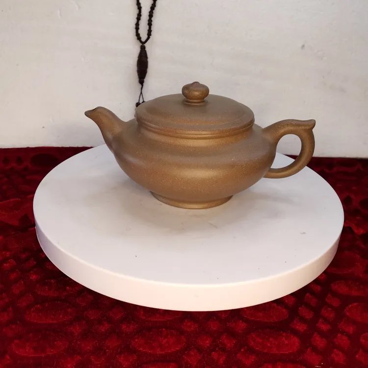 扁樱壶 宜兴紫砂 原矿青段泥 紫砂壶 茶壶 220ml 全手工