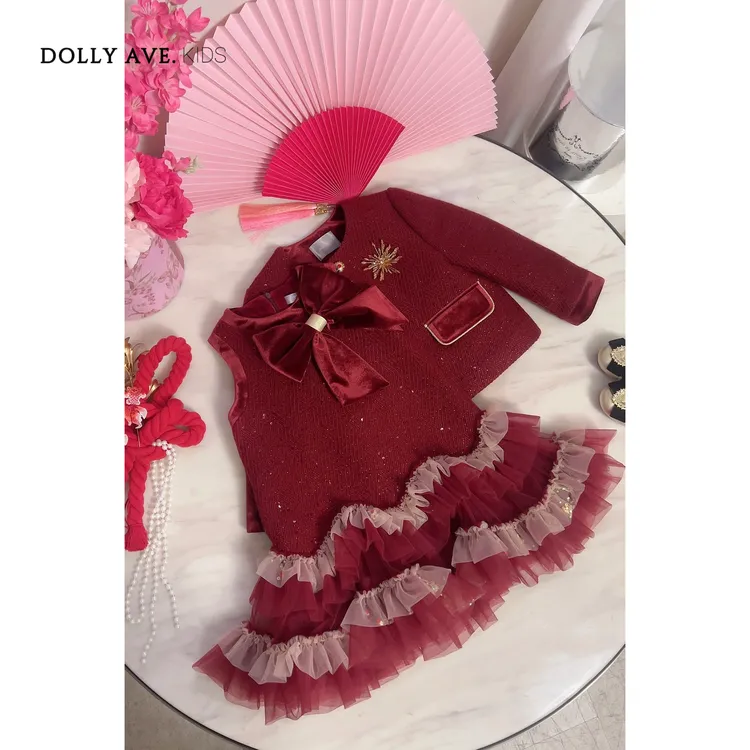 【现货】Dolly Ave 长乐 轻奢90白鸭绒羊毛混纺小香风新年服套装