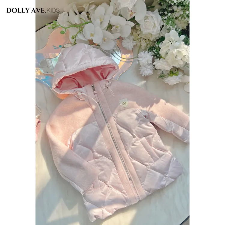 【现货】Dolly Ave 黑标系列 拼接羽绒冲锋衣女童冬季90白鸭绒连帽
