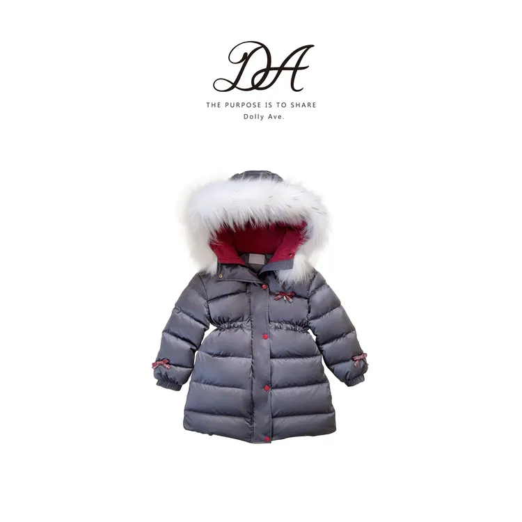 【现货】Dolly Ave「黑标系列」 貉子毛领90白鸭绒中长款撞色羽绒服