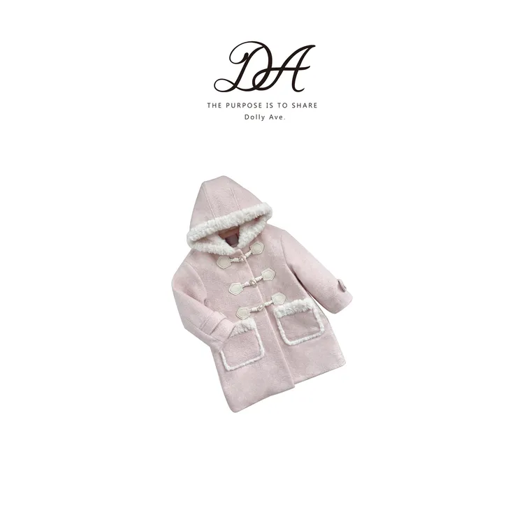 【现货】Dolly Ave 「少女系列」轻奢中长款冬季厚绒夹棉牛角扣大衣