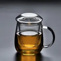玻璃杯茶杯泡茶杯带把带盖耐热过滤茶水分离透明水杯办公杯茶水杯