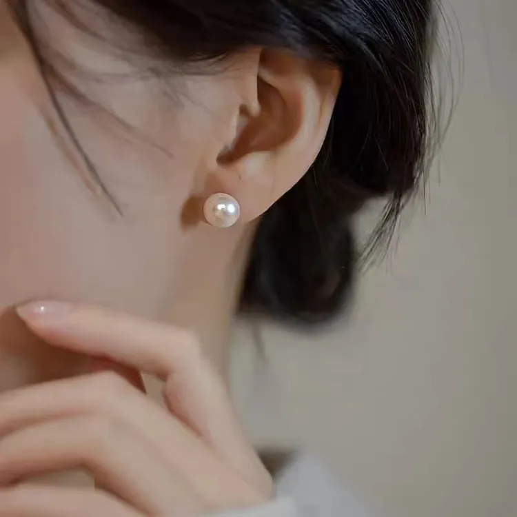 百搭简约气质天然珍珠耳钉女高级感时尚耳环精致小众耳饰经典素款