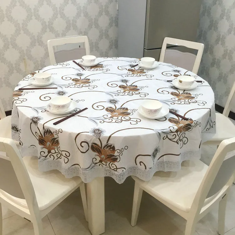 防水防油防烫免洗PVC环保家用圆形餐桌布饭店大圆桌布酒店圆桌布
