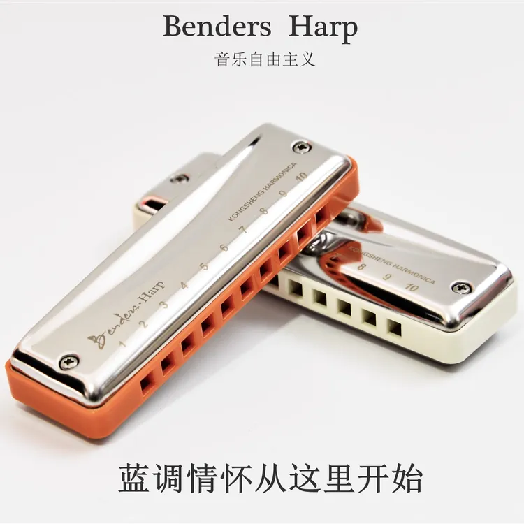 孔声10孔C调paddy音阶布鲁斯蓝调口琴网蓝色成人学生初学专业演奏