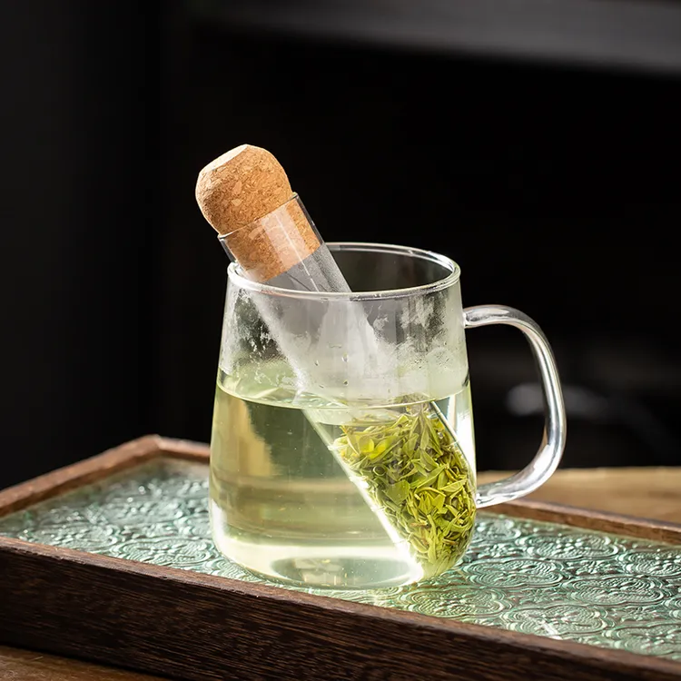 创意茶漏试管茶漏茶水分离过滤网红个性办公杯专用茶具配件耐热