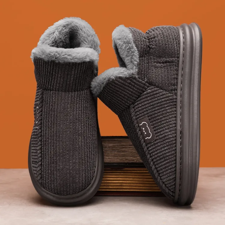 【保暖搭子】冬季加绒棉鞋时尚潮流棉拖软底防滑懒人一脚蹬男士棉鞋