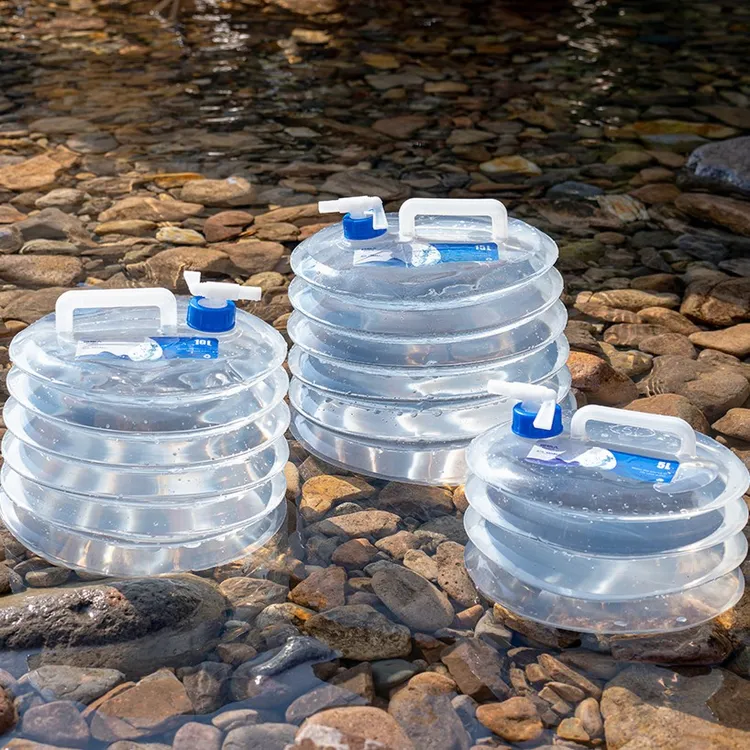 【原始人折叠水桶】户外车载水箱带水龙头便携式塑料蓄水罐容器耐用