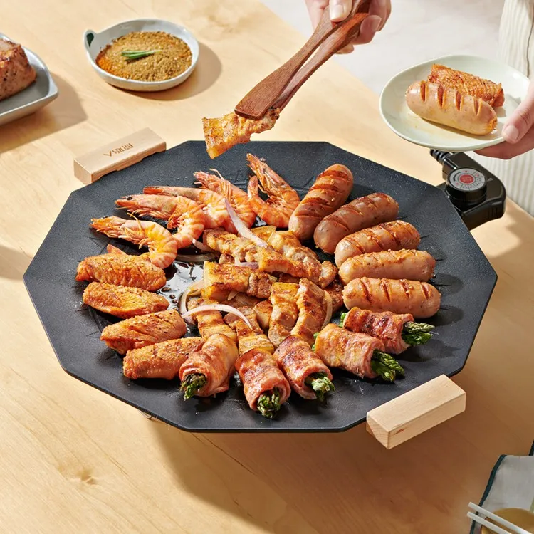 【原始人多功能电烤盘】超大家用烤盘无烟麦饭石不沾涂层韩式煎烤盘