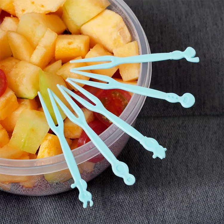 一次性水果叉创意可爱简约网红家用环保水果签甜点蛋糕叉便携盒装