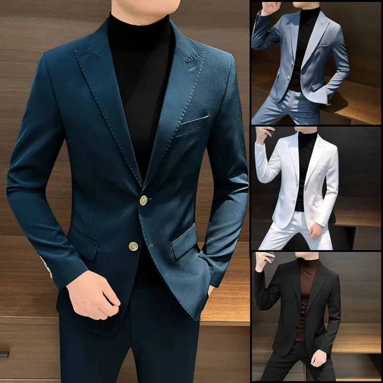 休闲西装外套男款爆款2025新款英伦雅痞风格男装秋季款修身小西服