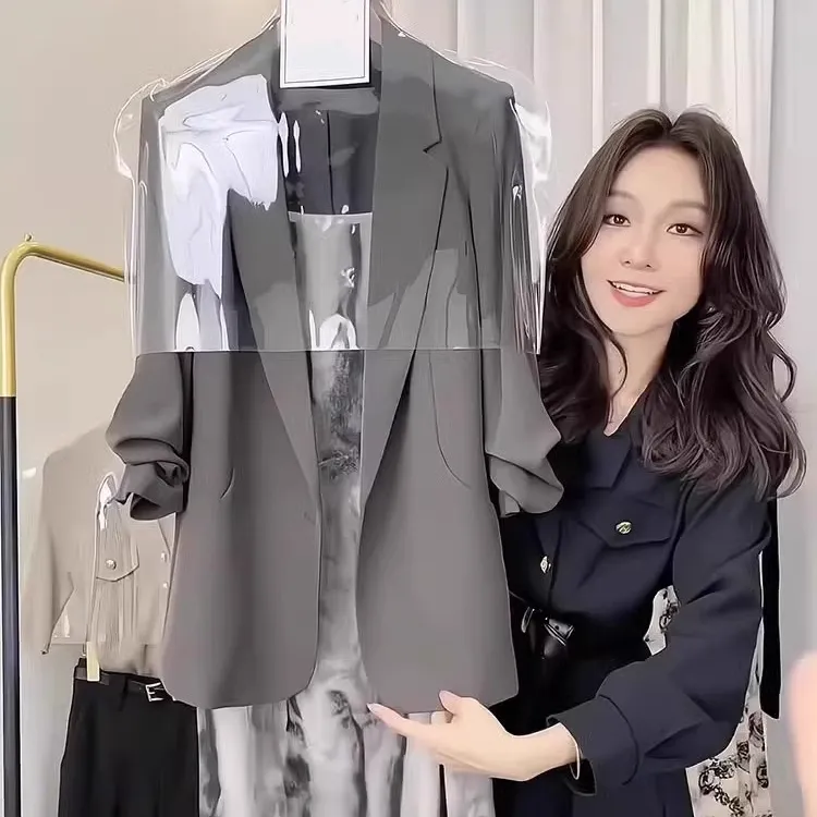 夏季新款大码女装西装套装女胖mm气质休闲小西服水墨吊带裙两件套