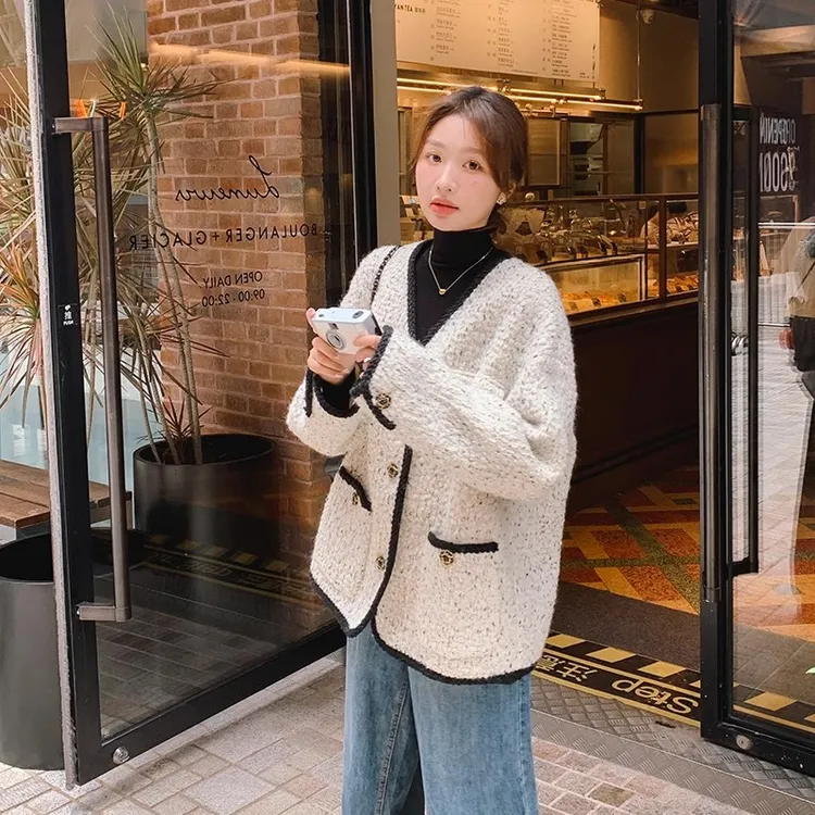 胖妹mm小香风毛呢外套女秋冬大码韩系夹棉法式气质高级感西装上衣